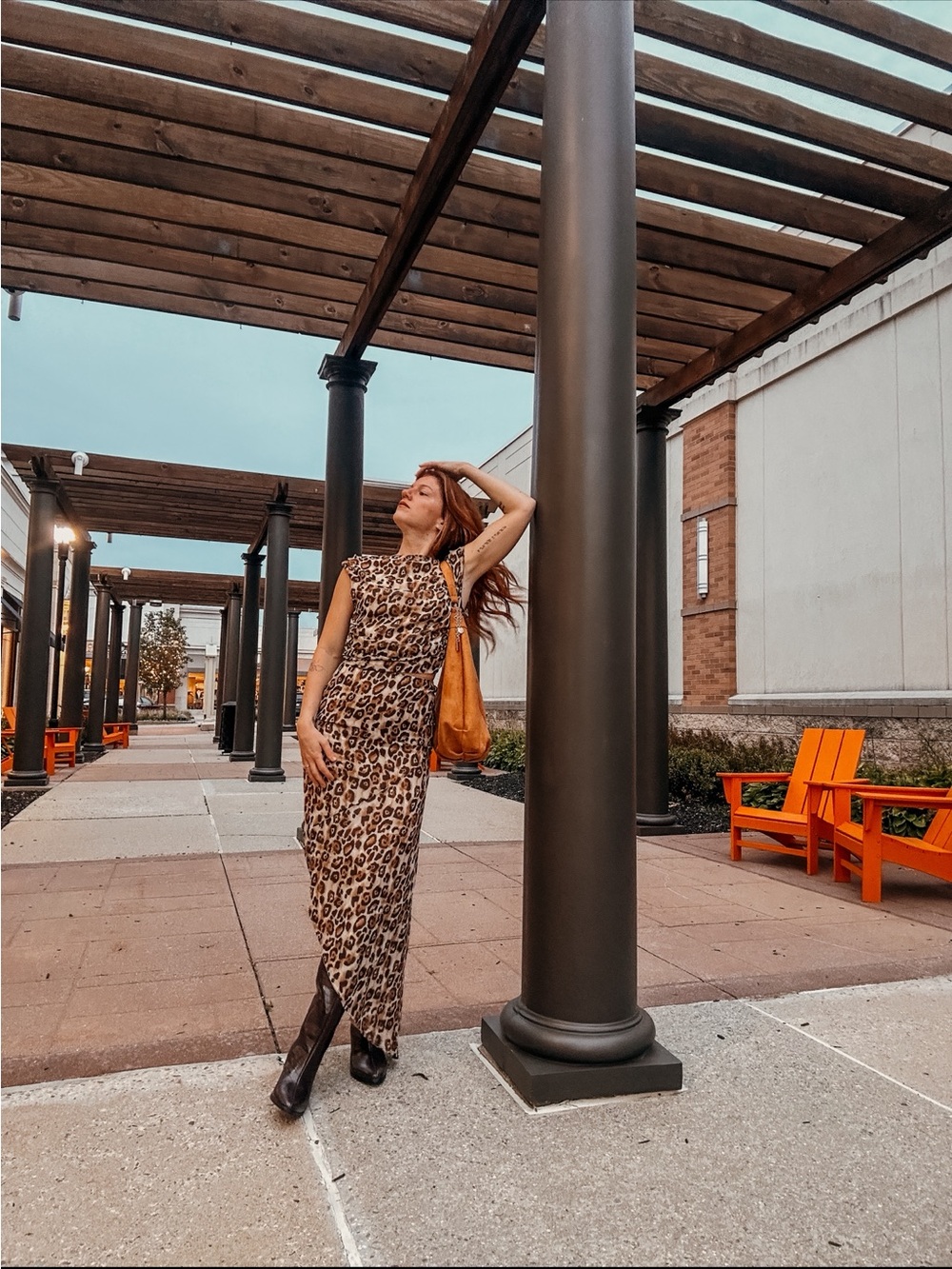 12th tribe Sleeveless Leopard Print open back top and skirt set xs